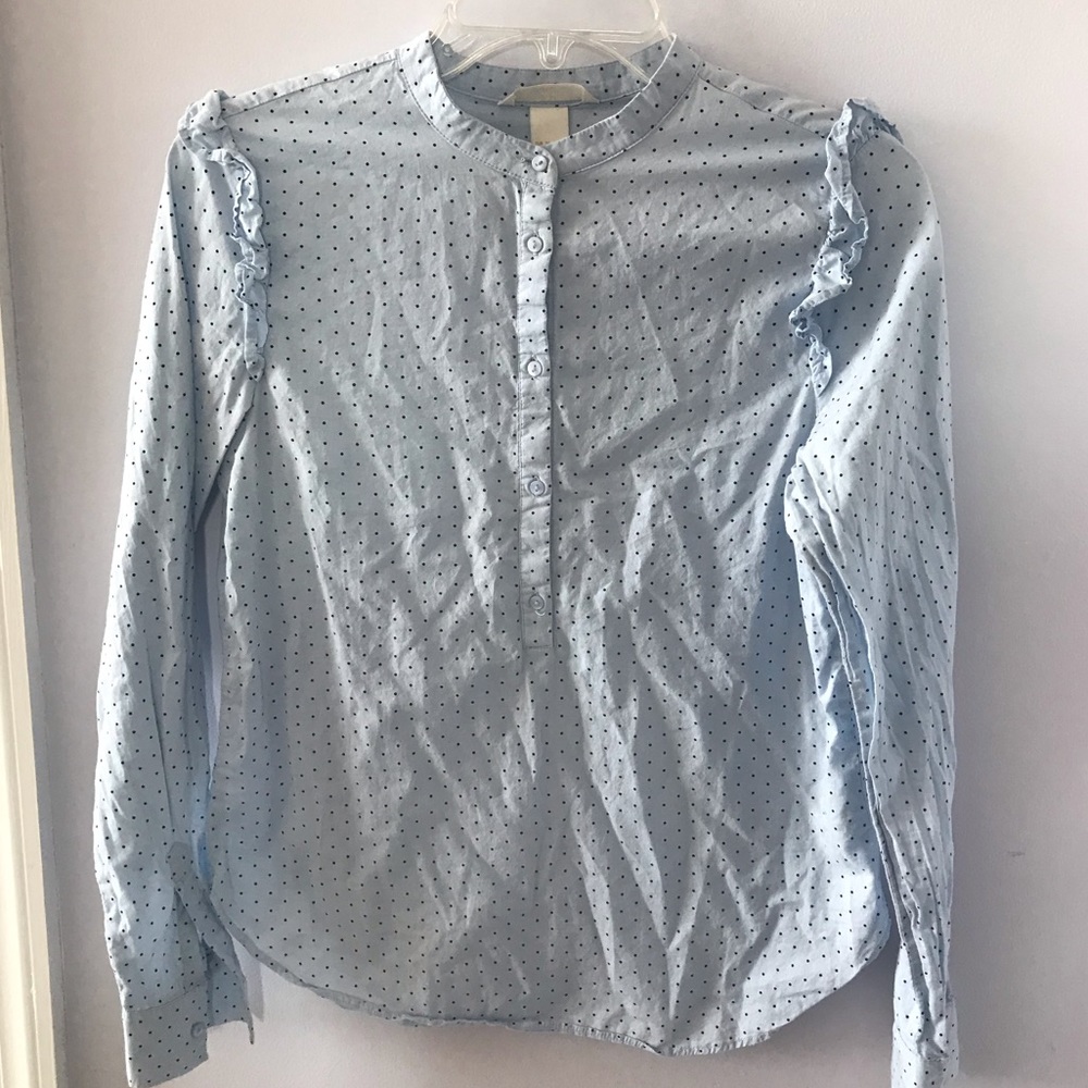 H&M button down with ruffles